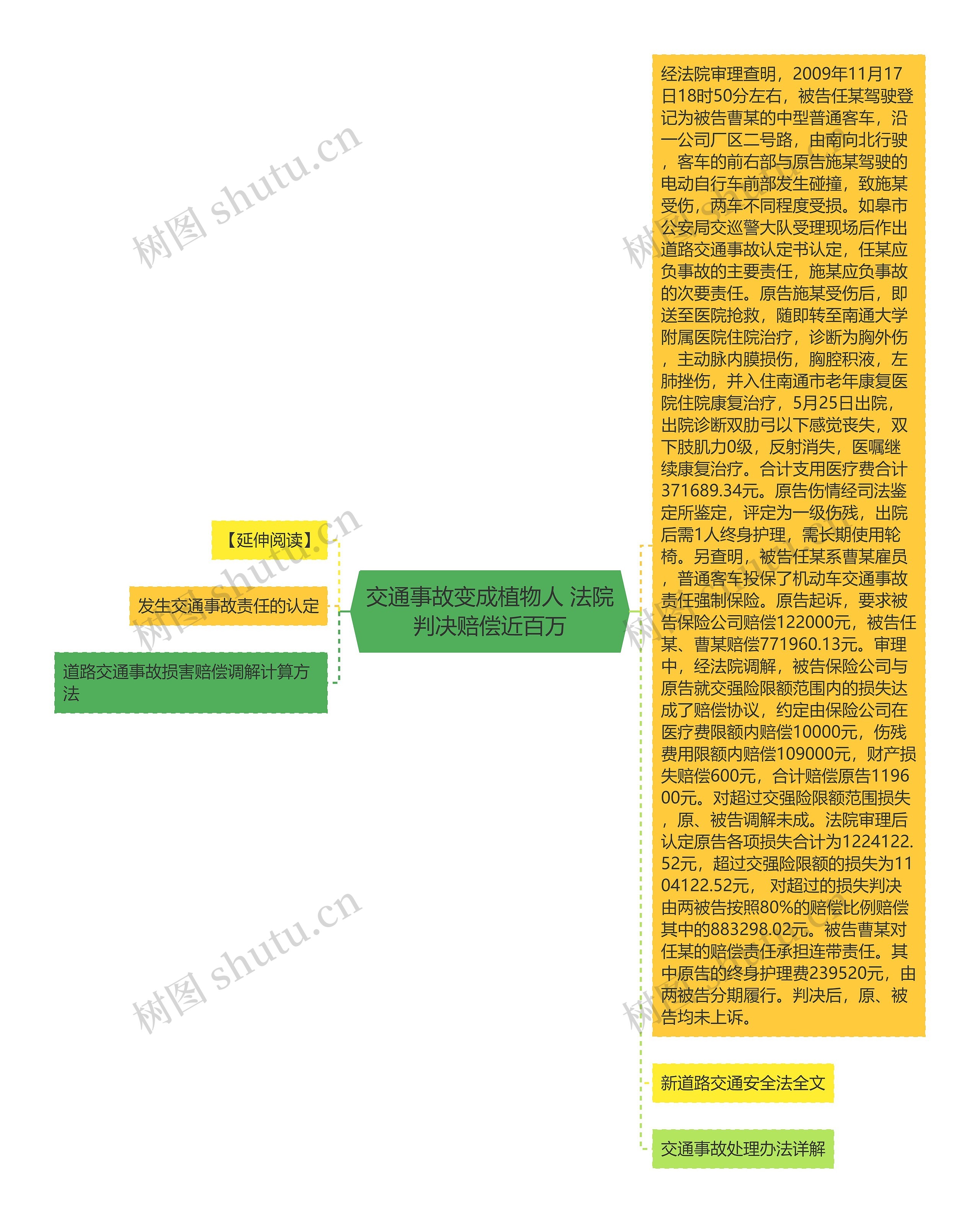 交通事故变成植物人 法院判决赔偿近百万