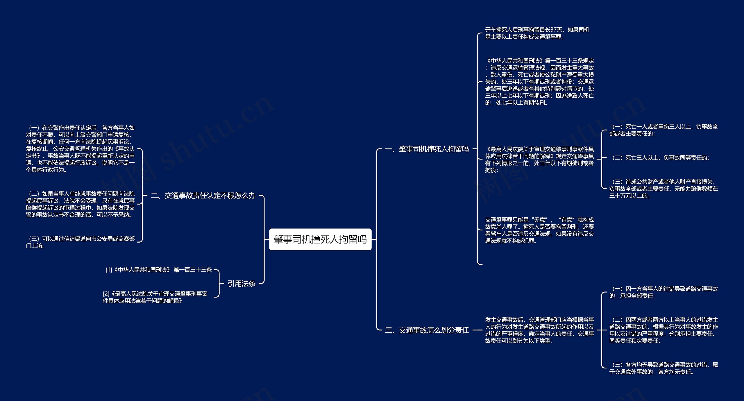 肇事司机撞死人拘留吗思维导图