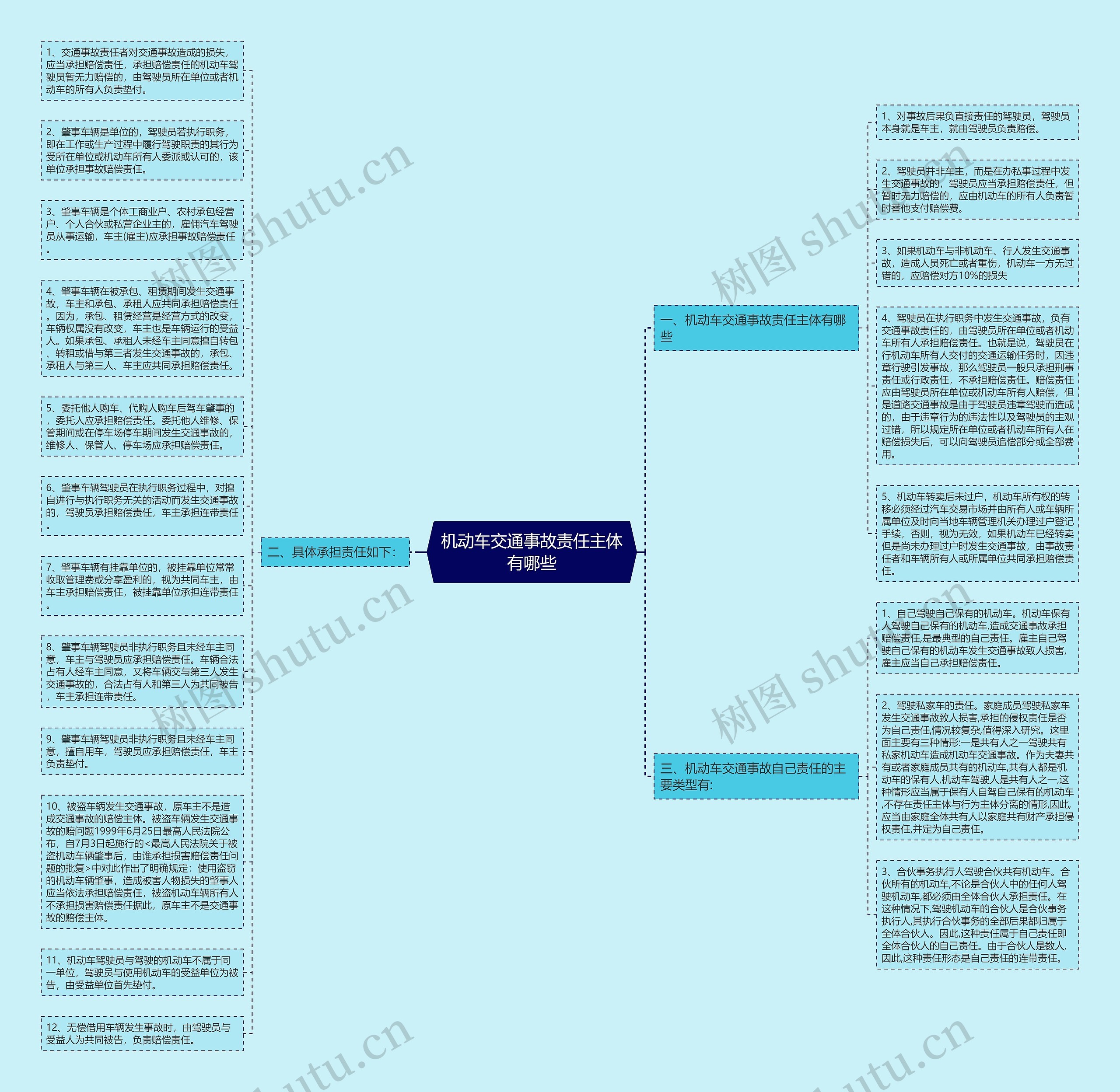 机动车交通事故责任主体有哪些思维导图