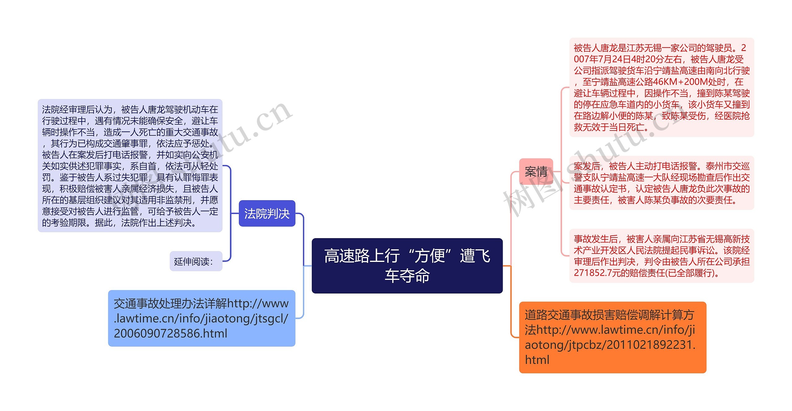 高速路上行“方便”遭飞车夺命思维导图