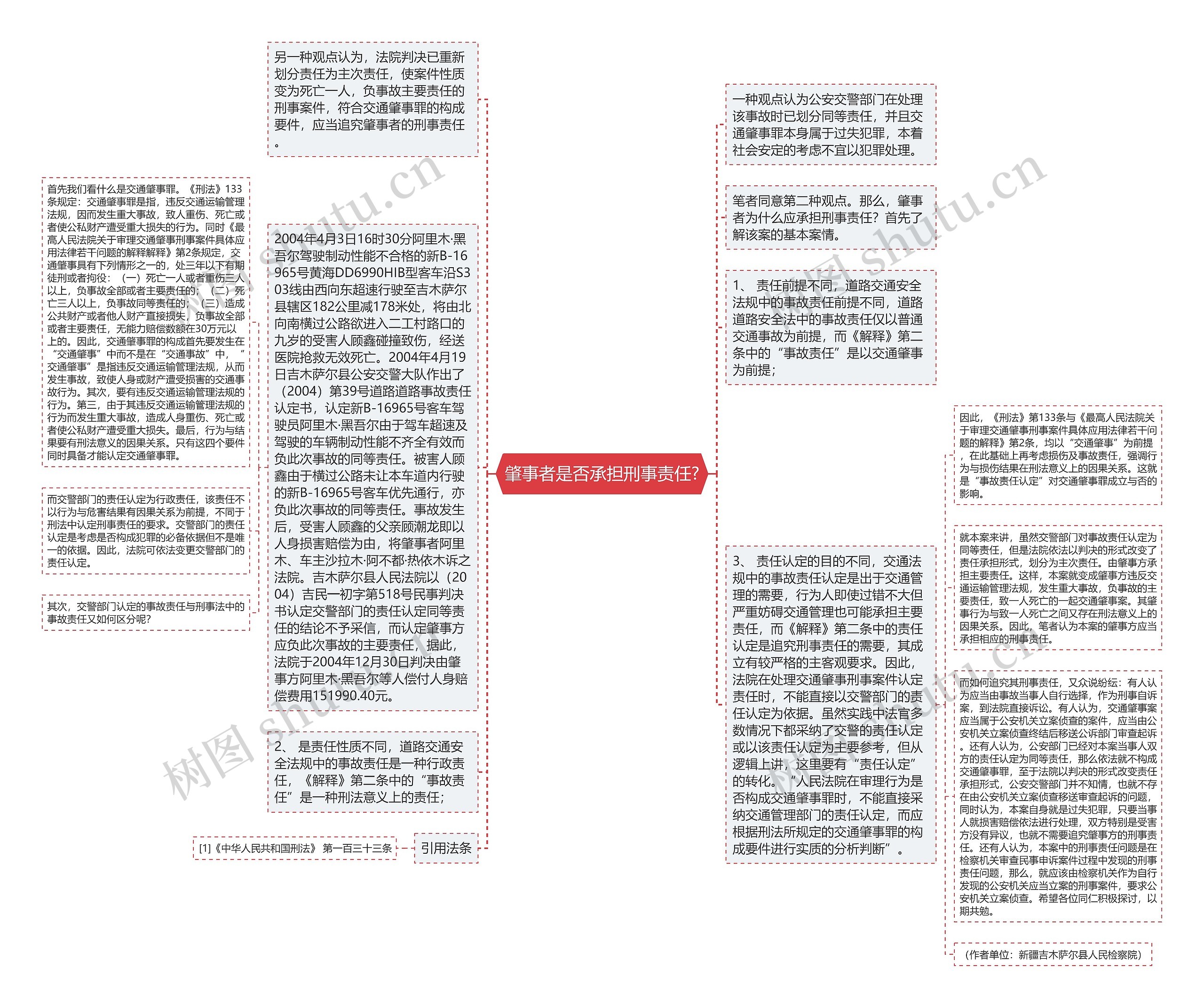 肇事者是否承担刑事责任?