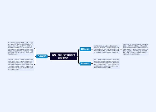 事故一年后死亡肇事车主需赔偿吗？