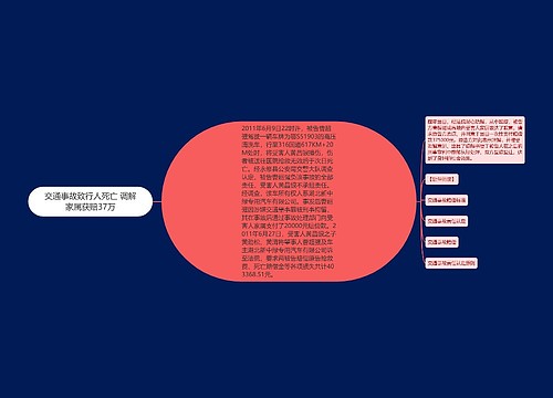 交通事故致行人死亡 调解家属获赔37万
