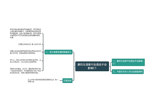 摩托车违章不处理会不会影响C1