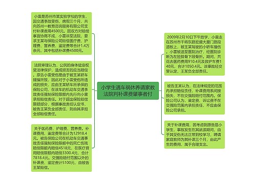 小学生遇车祸休养请家教法院判补课费肇事者付