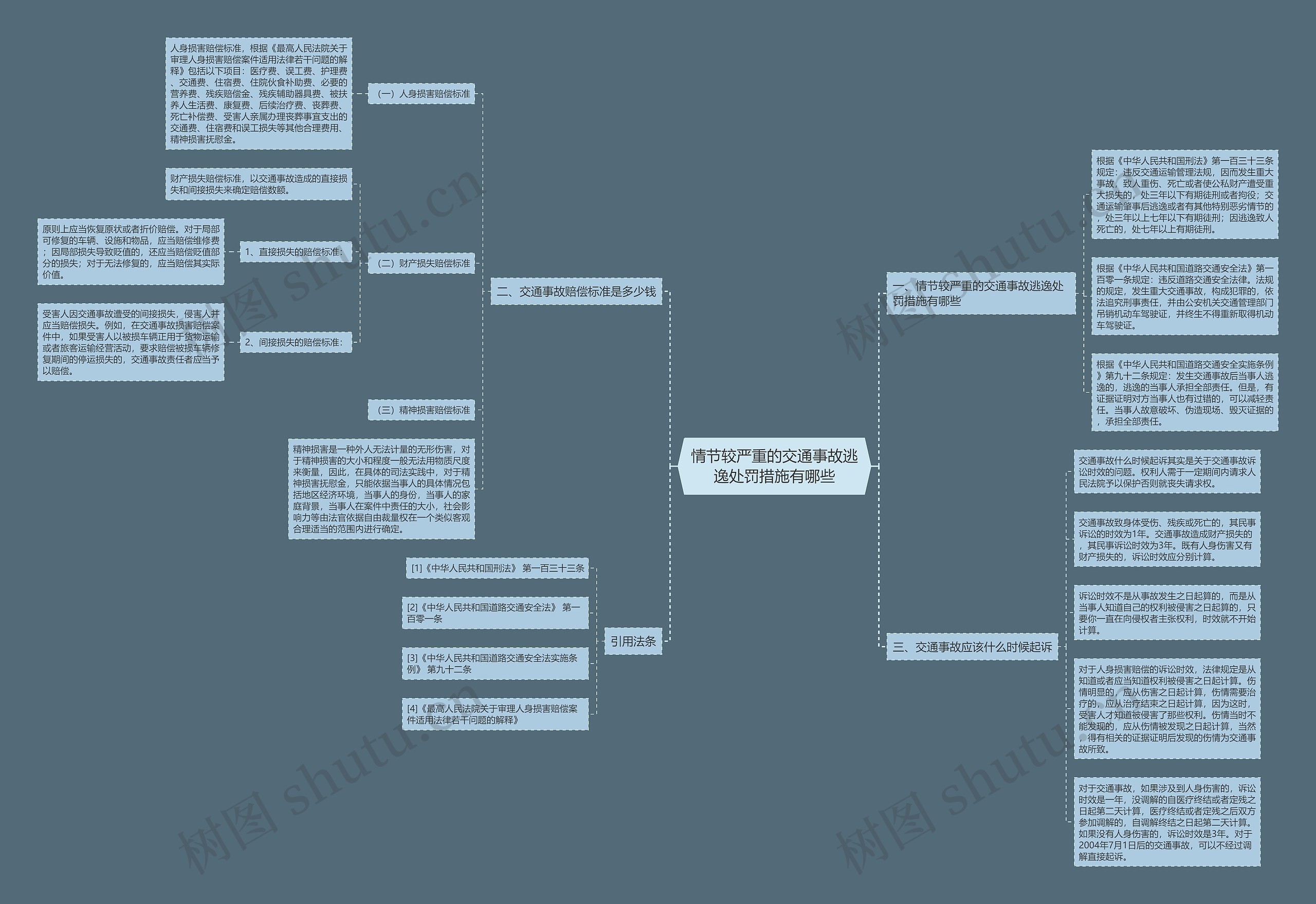 情节较严重的交通事故逃逸处罚措施有哪些思维导图