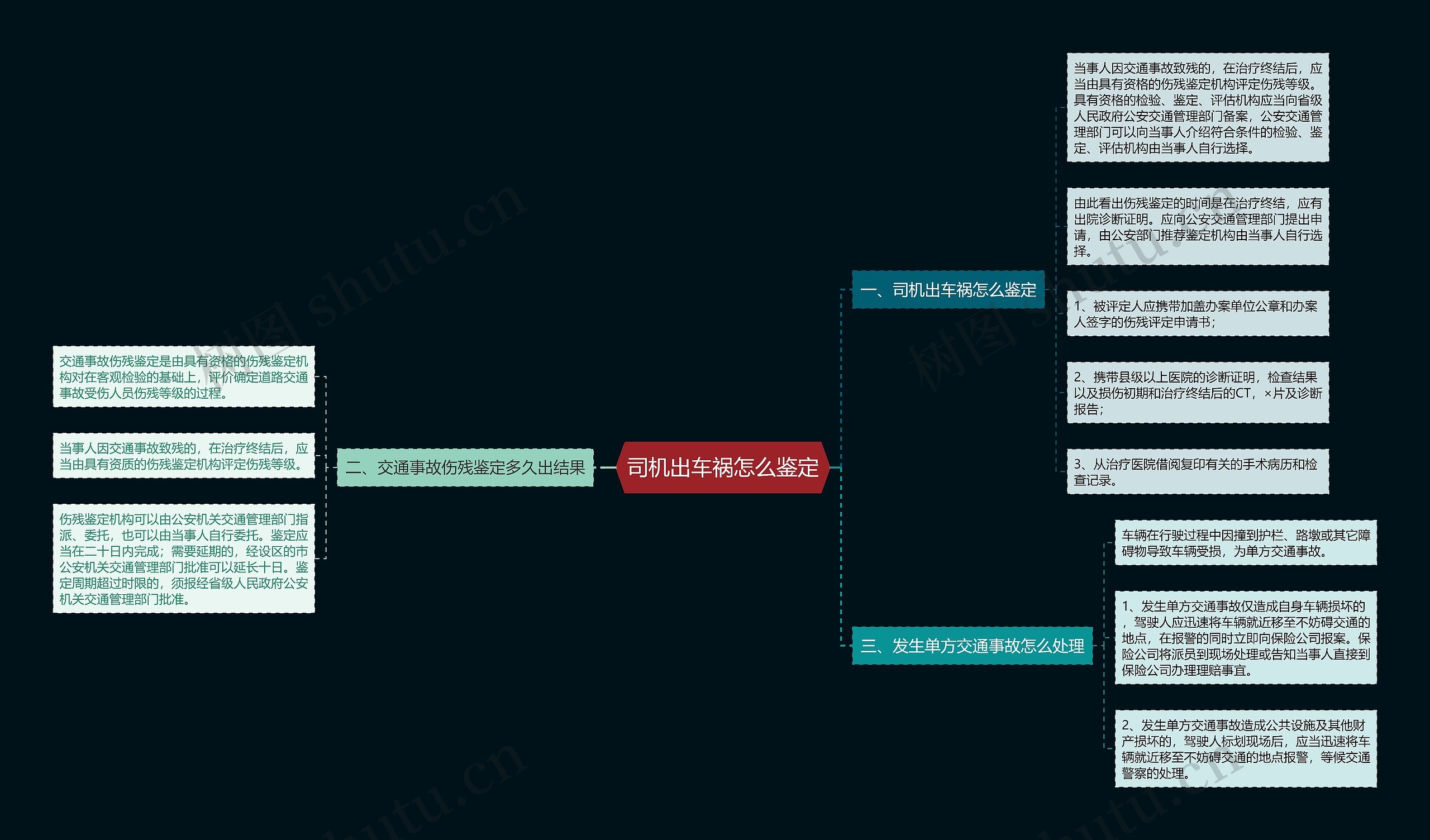 司机出车祸怎么鉴定思维导图