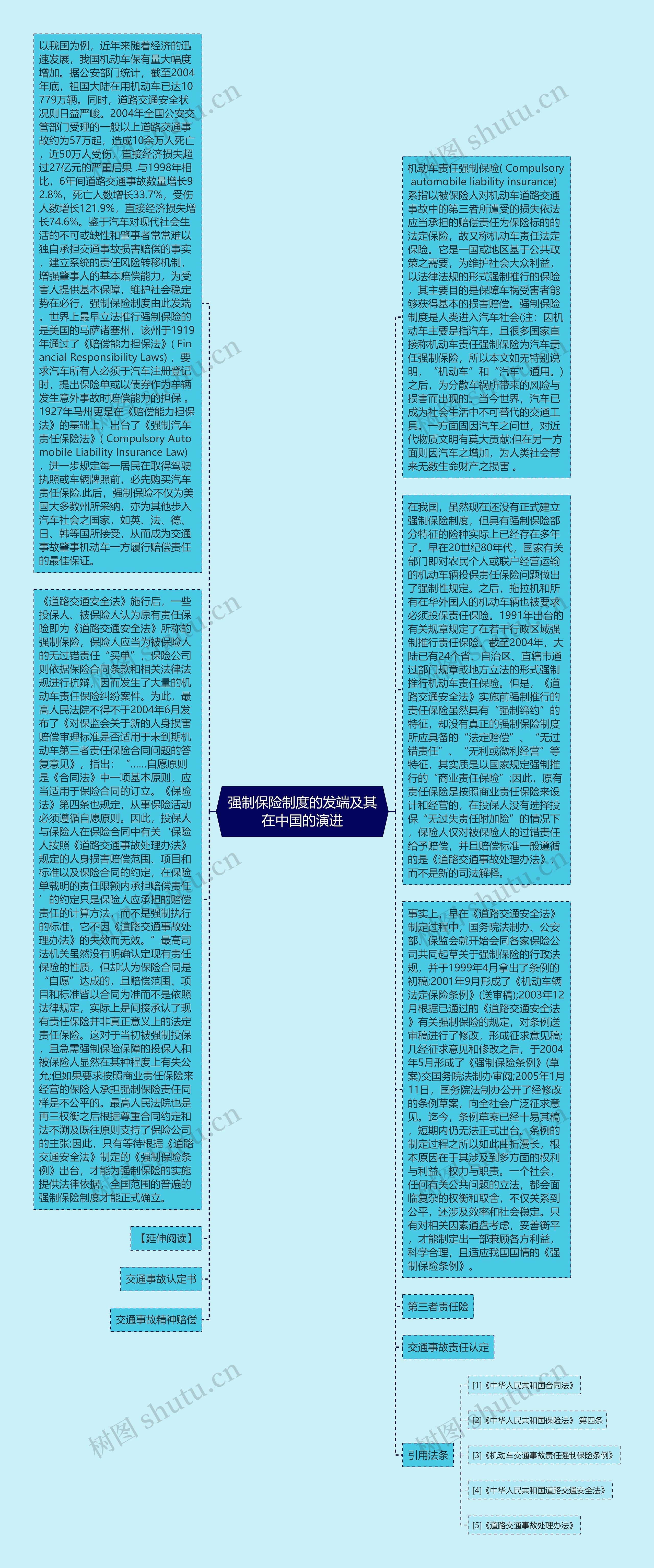 强制保险制度的发端及其在中国的演进思维导图