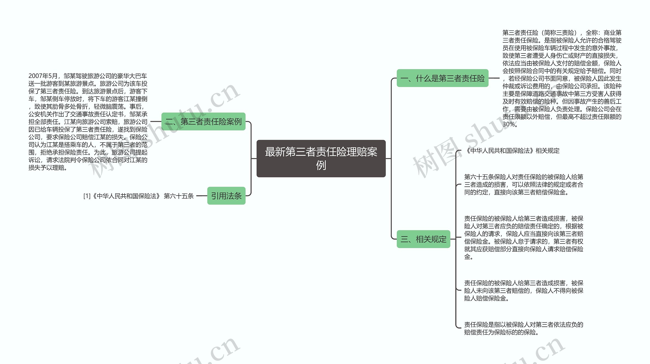 最新第三者责任险理赔案例思维导图