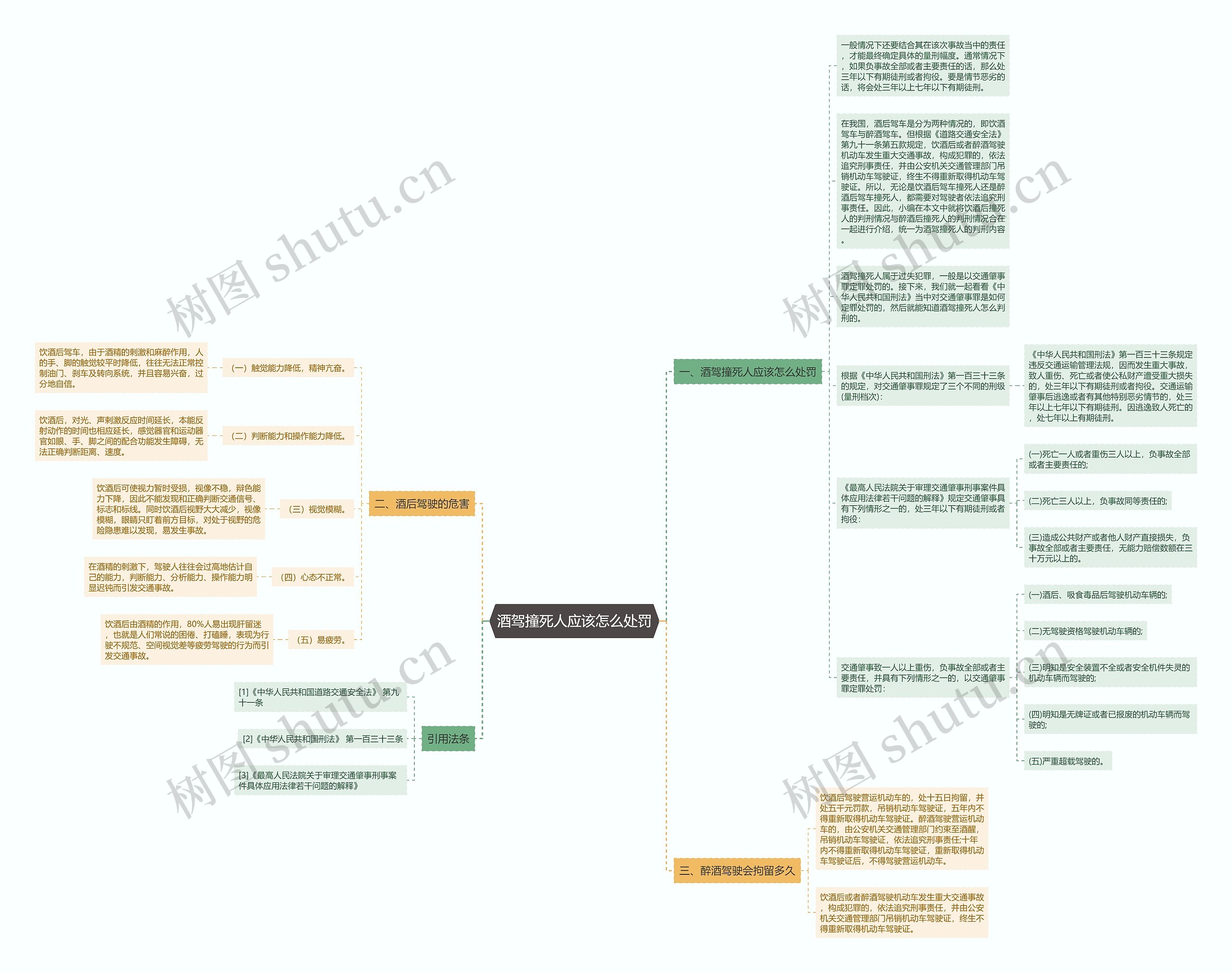 酒驾撞死人应该怎么处罚思维导图