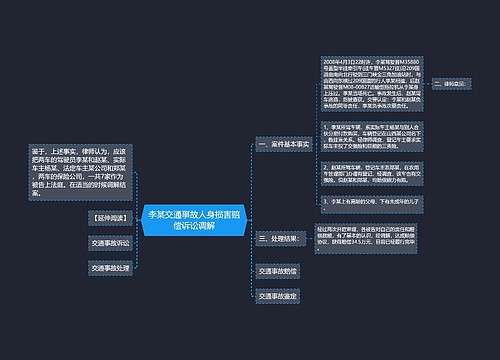 李某交通事故人身损害赔偿诉讼调解