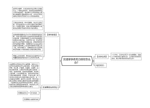 交通肇事者无力赔偿怎么办？