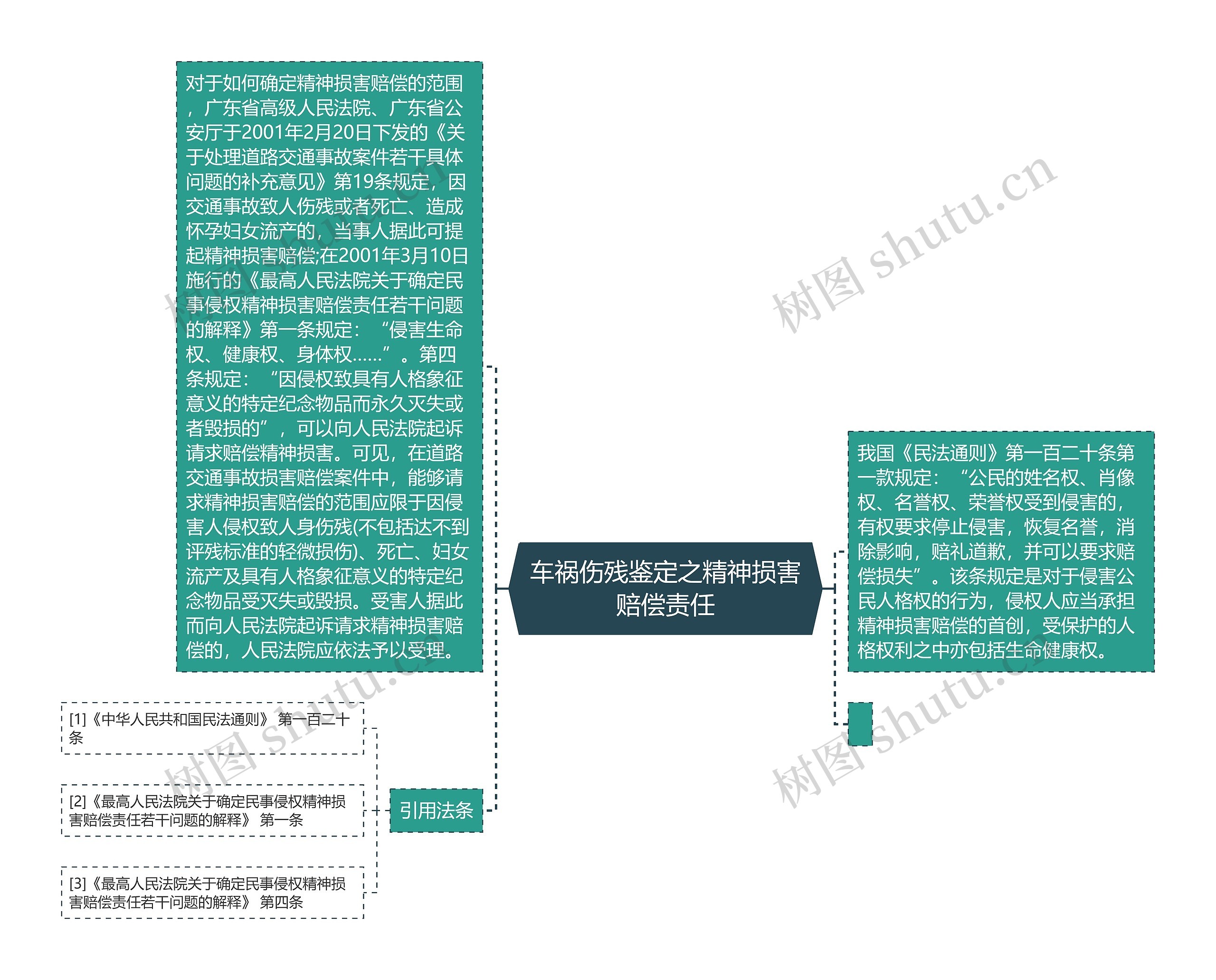 车祸伤残鉴定之精神损害赔偿责任思维导图