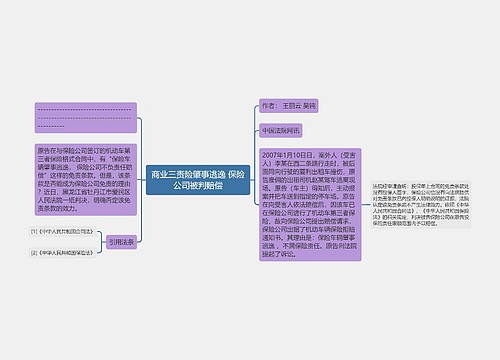 商业三责险肇事逃逸 保险公司被判赔偿