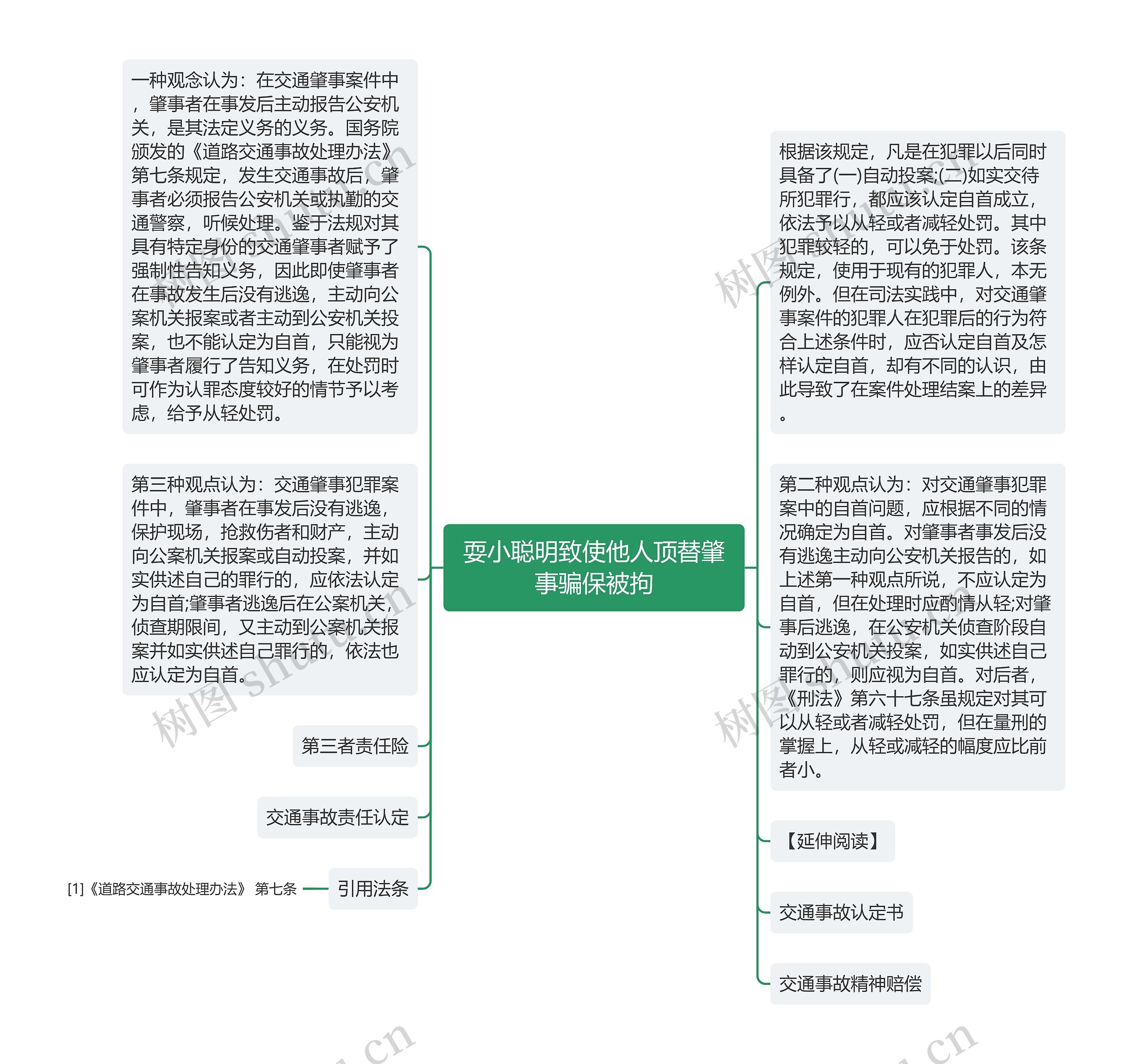 耍小聪明致使他人顶替肇事骗保被拘思维导图