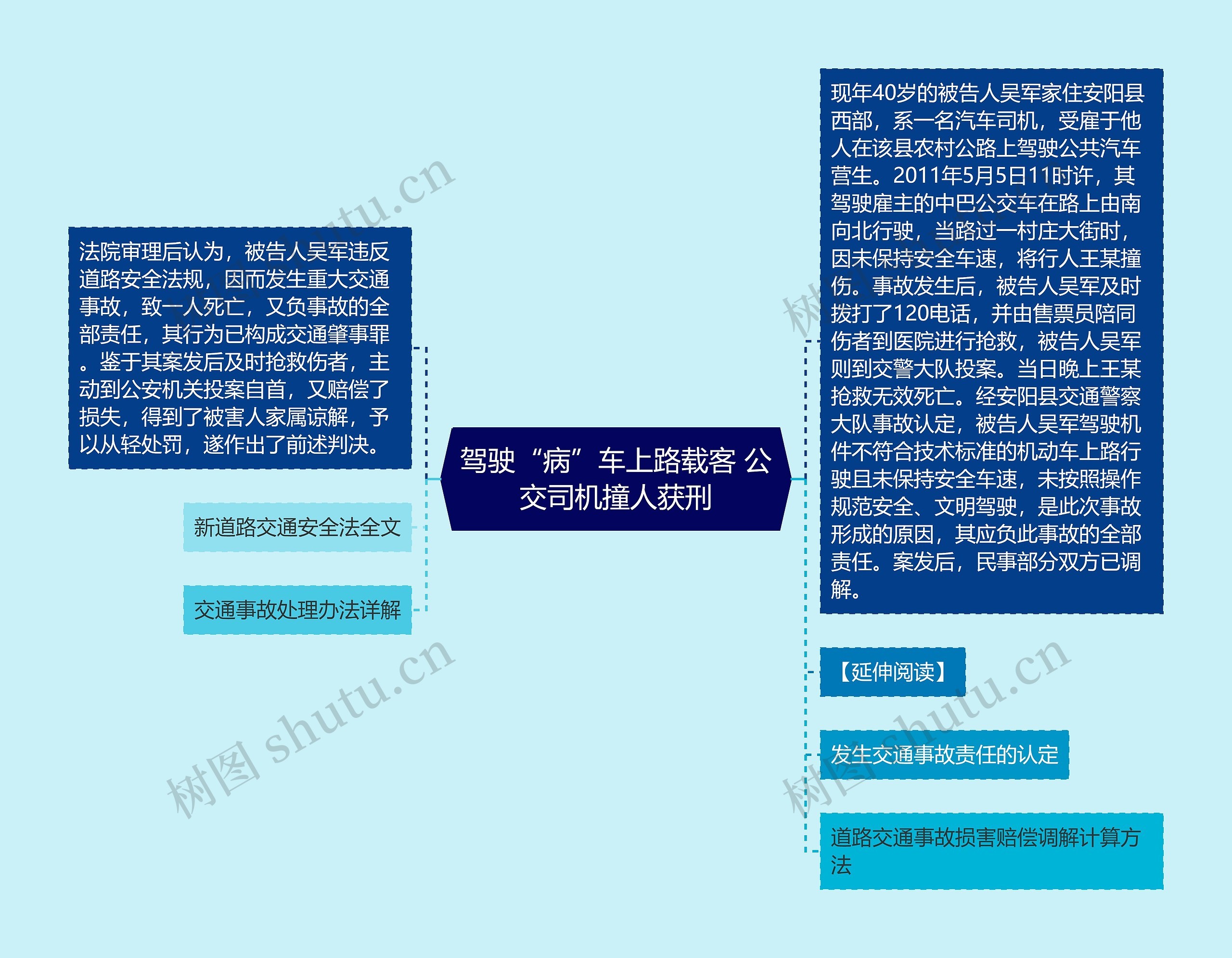 驾驶“病”车上路载客 公交司机撞人获刑思维导图