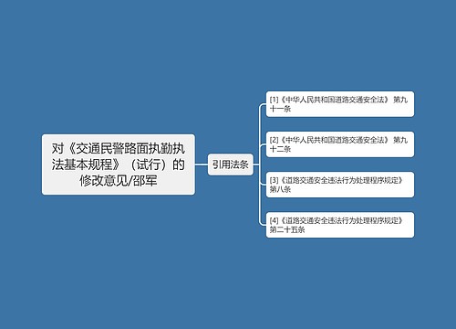 对《交通民警路面执勤执法基本规程》（试行）的修改意见/邵军