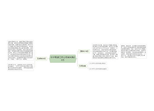 宁沪高速江苏公司被判赔20万