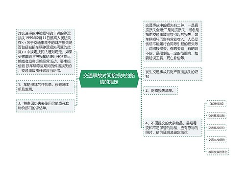 交通事故对间接损失的赔偿的规定