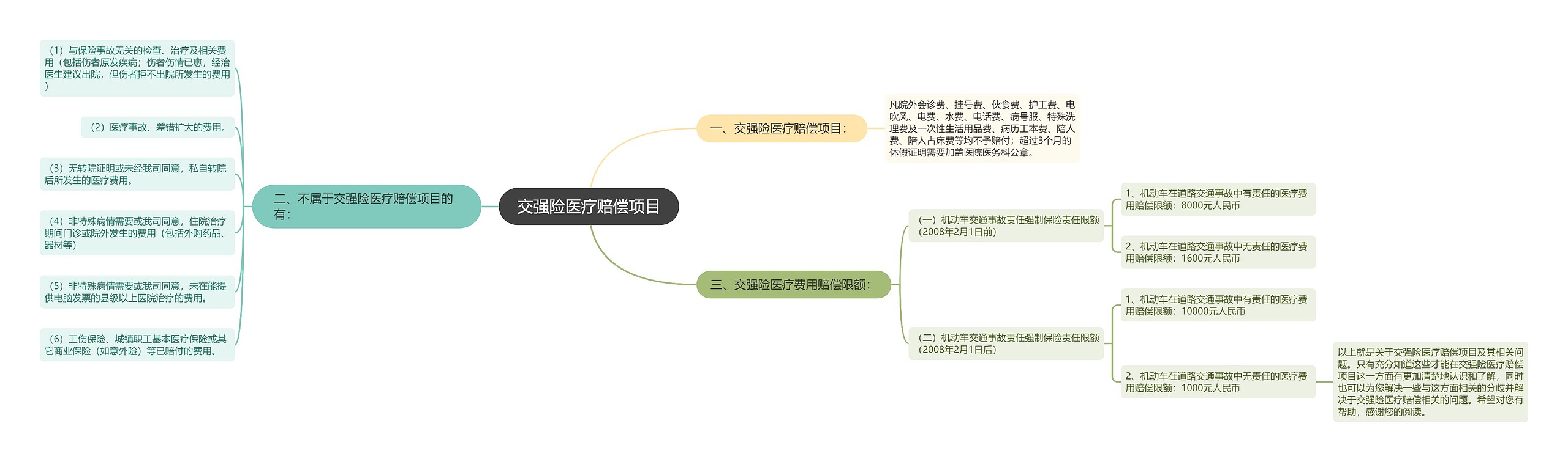 交强险医疗赔偿项目