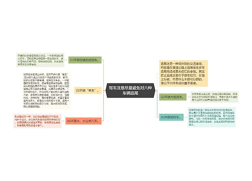 驾车注意尽量避免对六种车辆追尾