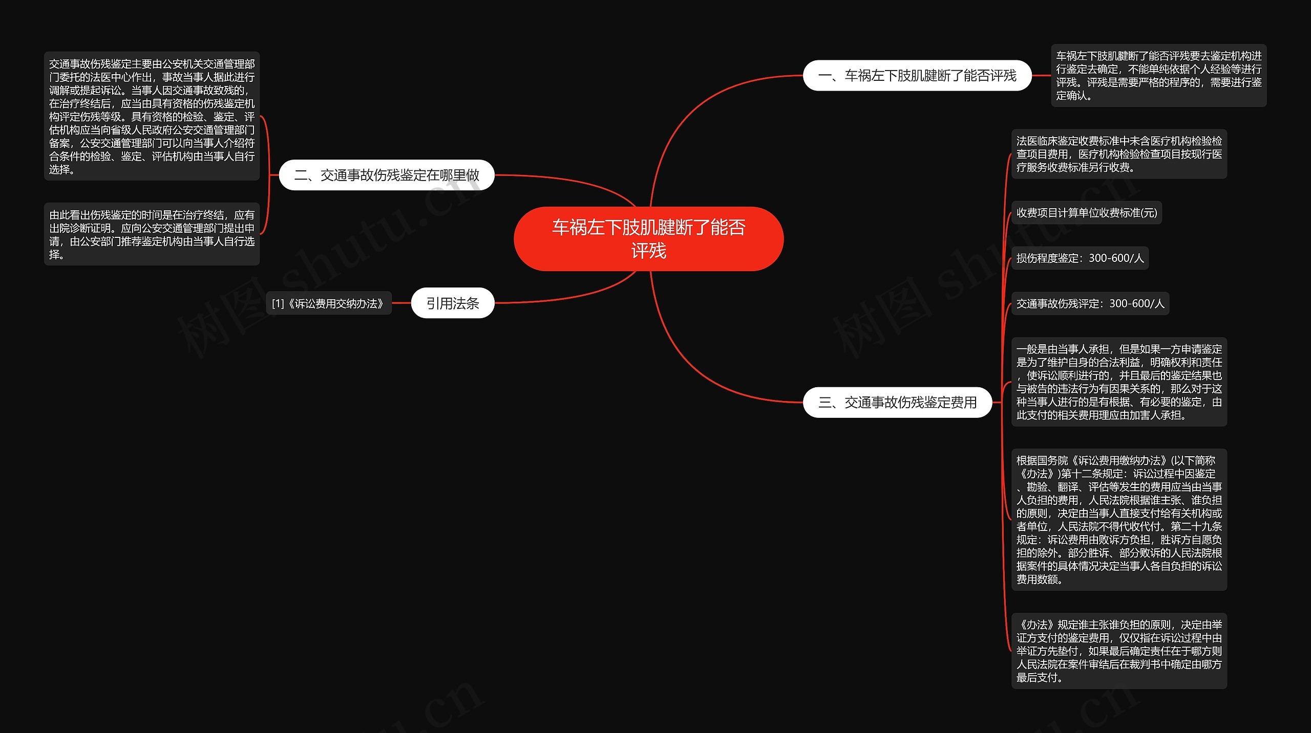 车祸左下肢肌腱断了能否评残思维导图