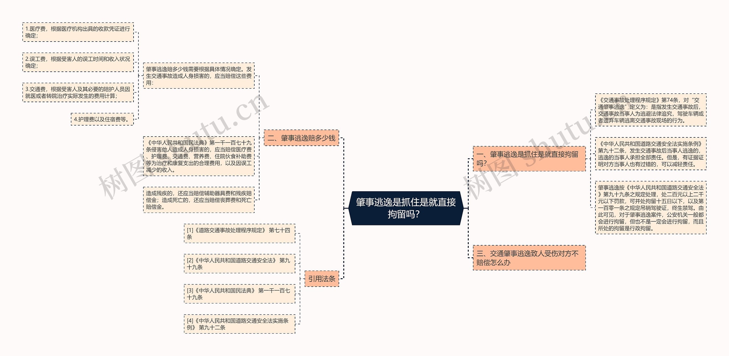 肇事逃逸是抓住是就直接拘留吗？思维导图