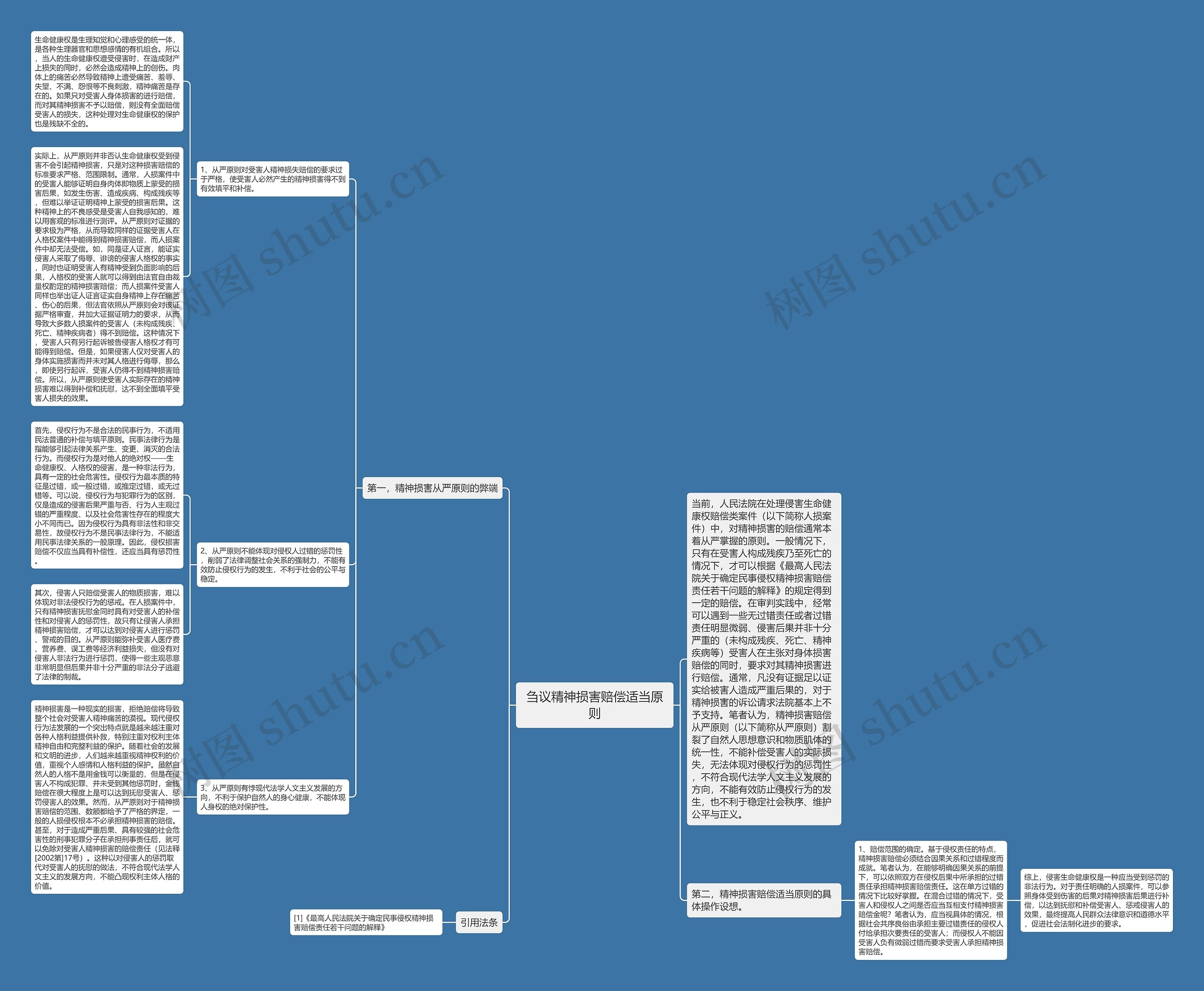 刍议精神损害赔偿适当原则思维导图