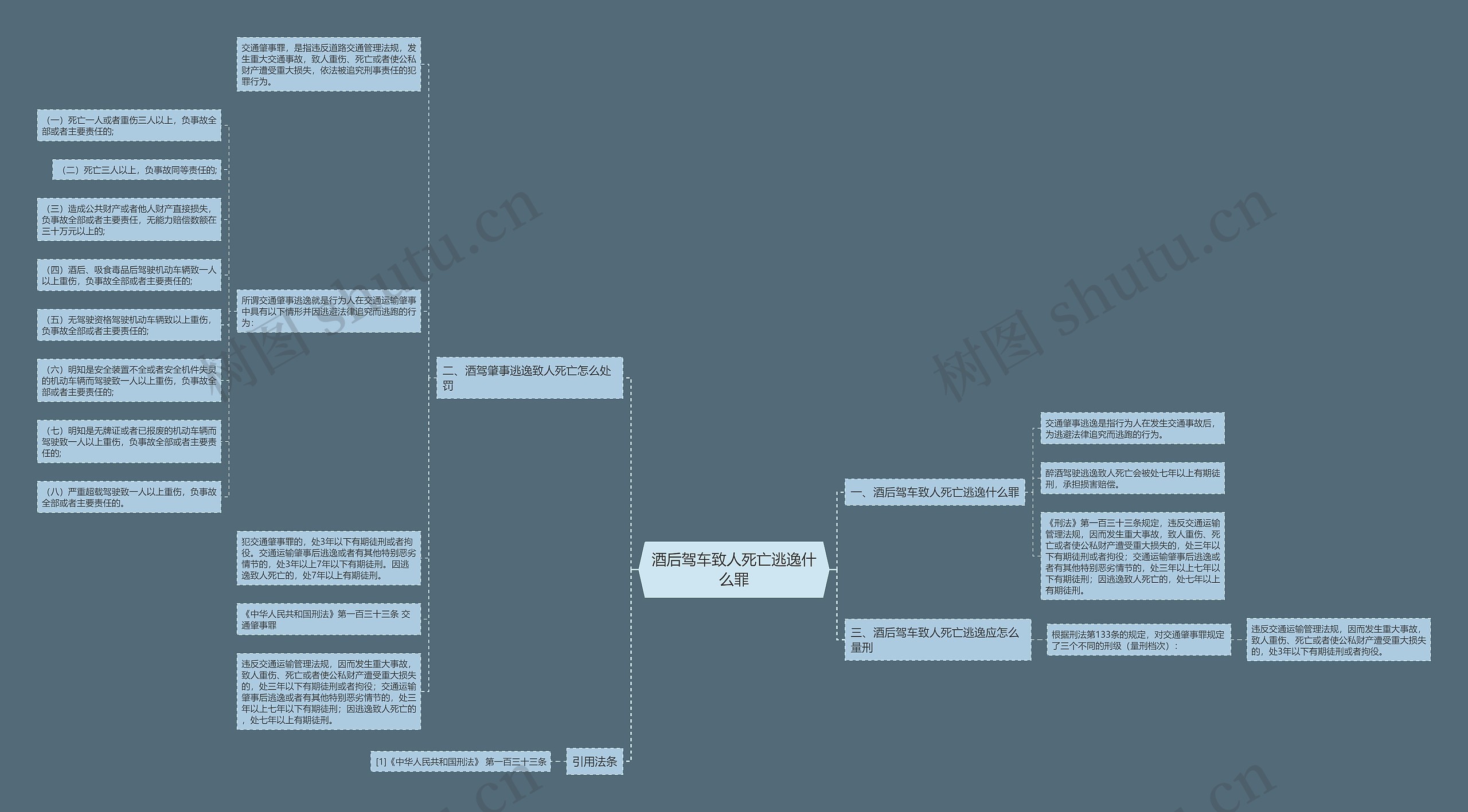 酒后驾车致人死亡逃逸什么罪思维导图