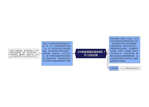 《云南省道路运输条例》7月1日起实施