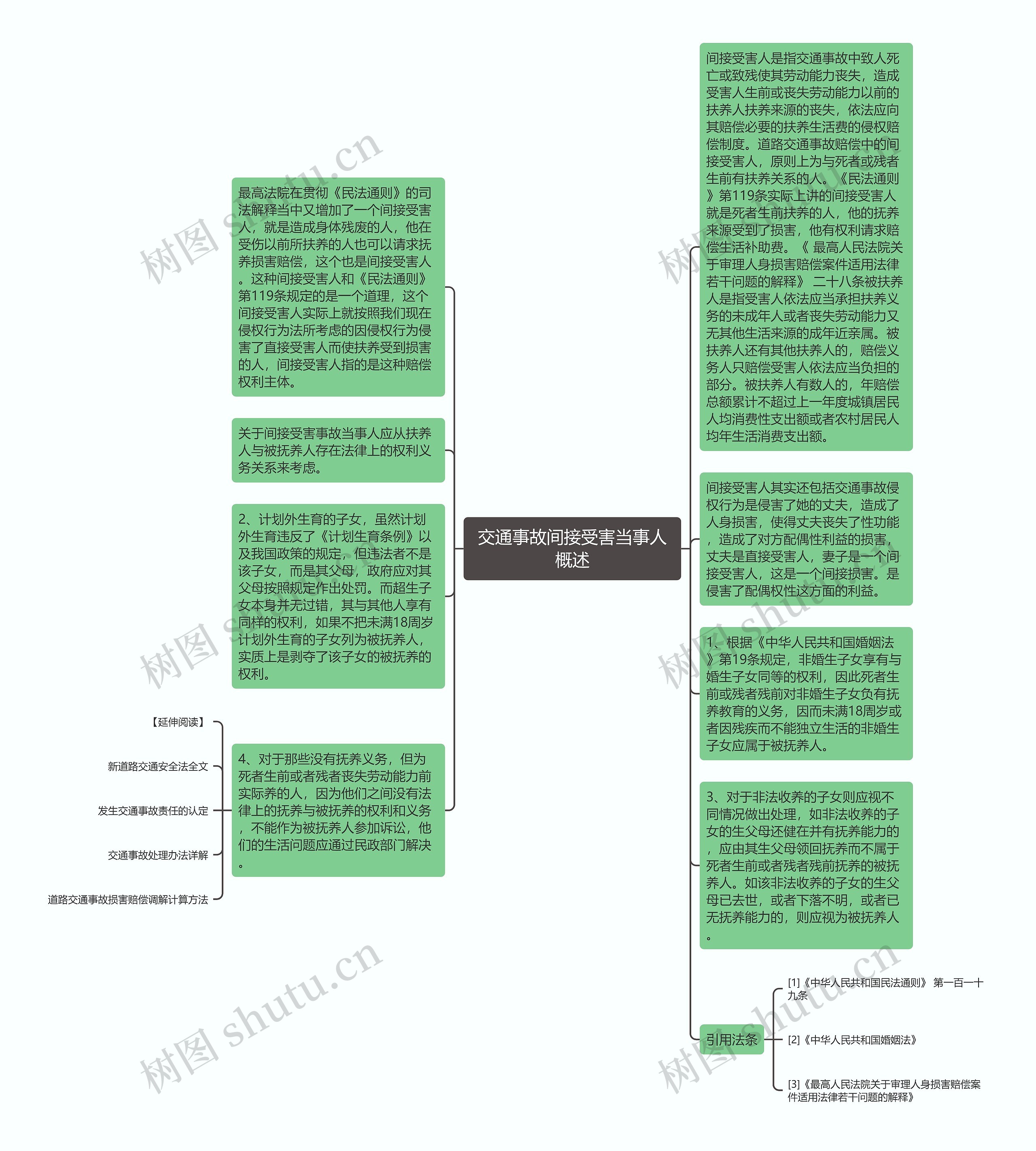 交通事故间接受害当事人概述思维导图