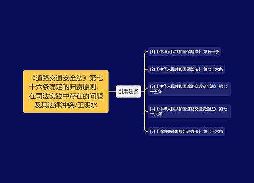 《道路交通安全法》第七十六条确定的归责原则、在司法实践中存在的问题及其法律冲突/王明水