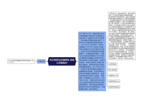 无证驾驶出交通事故 保险公司要赔付