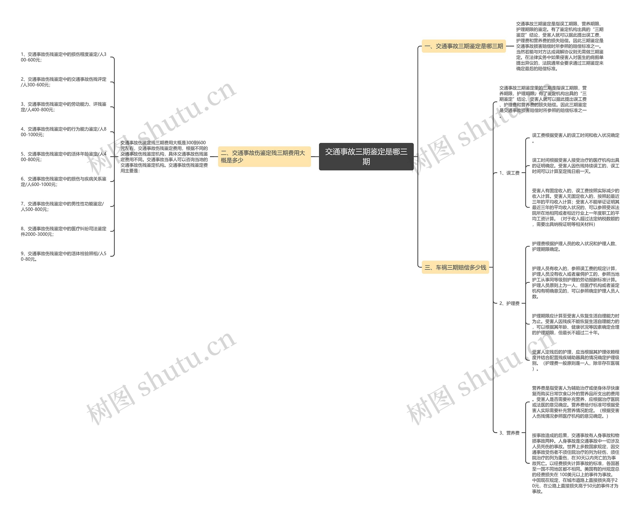 交通事故三期鉴定是哪三期思维导图