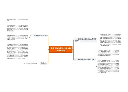 离婚夫妻分居时的收入算共同财产吗