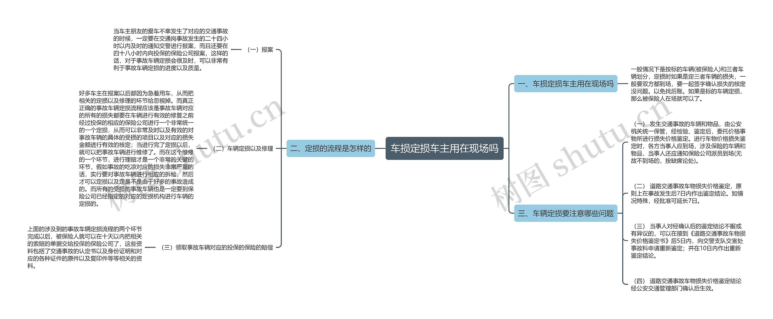车损定损车主用在现场吗思维导图