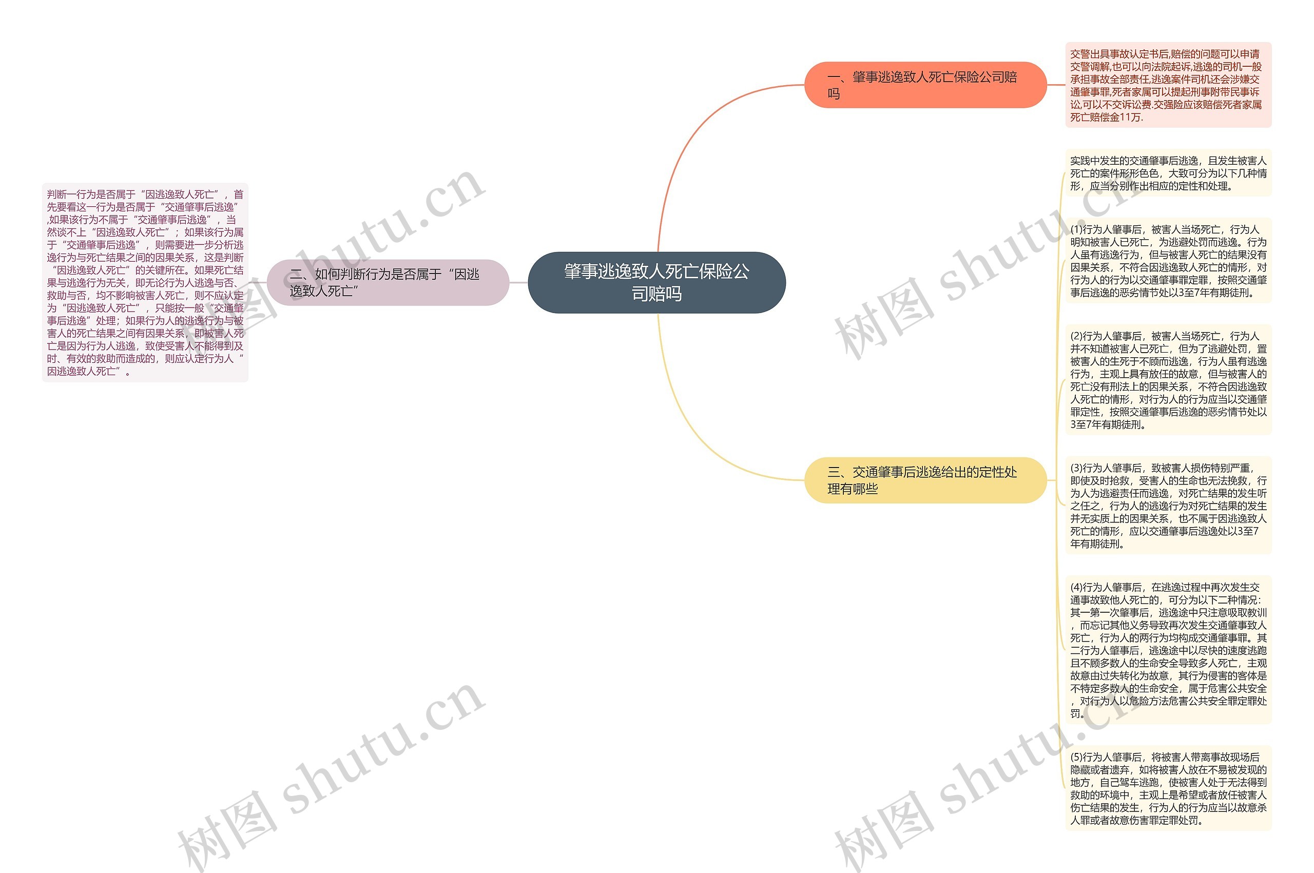 肇事逃逸致人死亡保险公司赔吗思维导图
