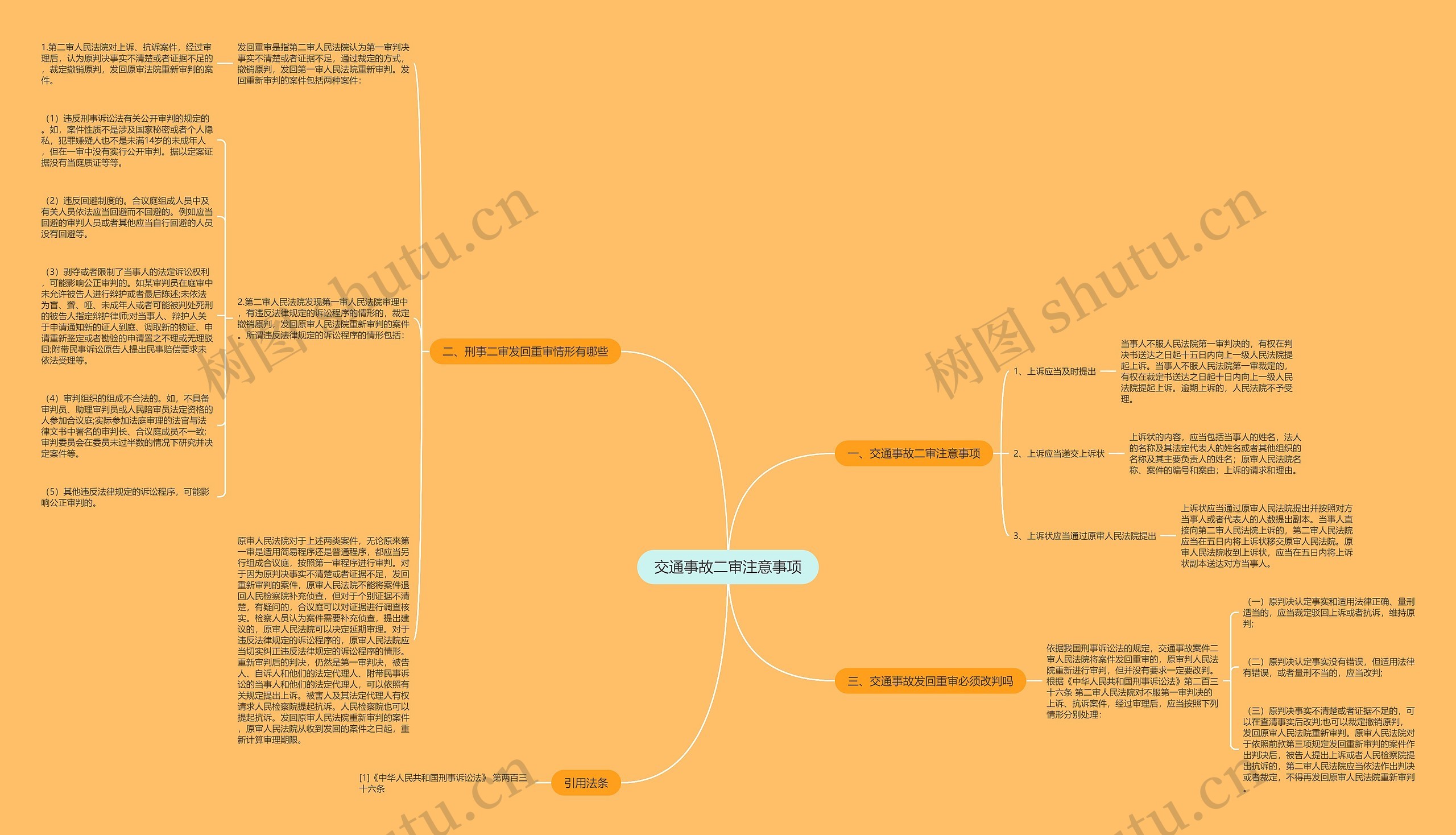 交通事故二审注意事项思维导图