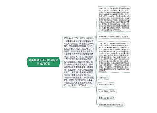 免责条款无证证实 保险公司被判担责