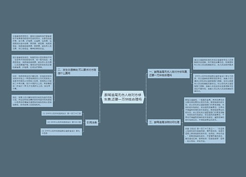 醉驾追尾无伤人给对方修车费,还要一万块钱合理吗