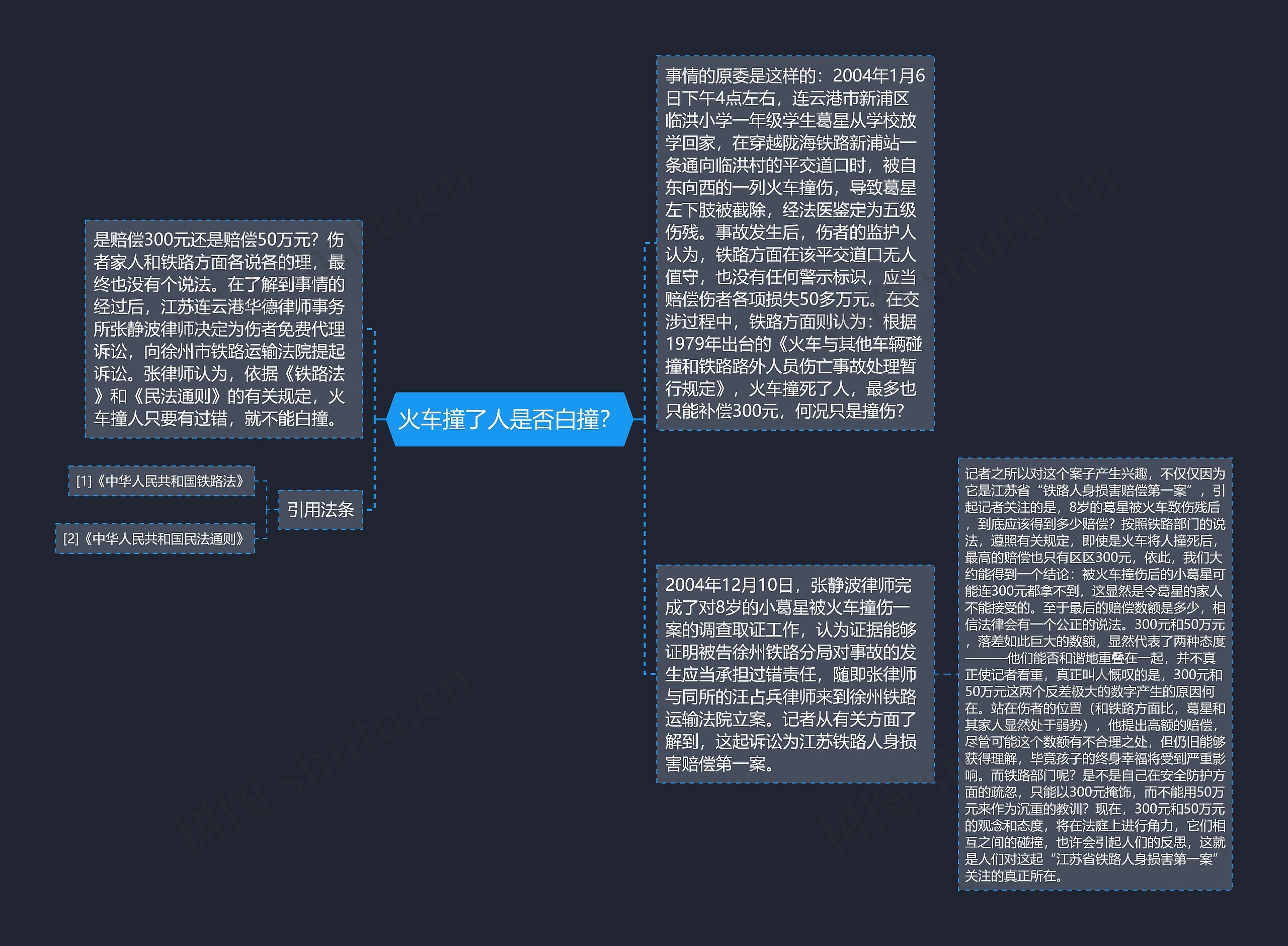 火车撞了人是否白撞？思维导图