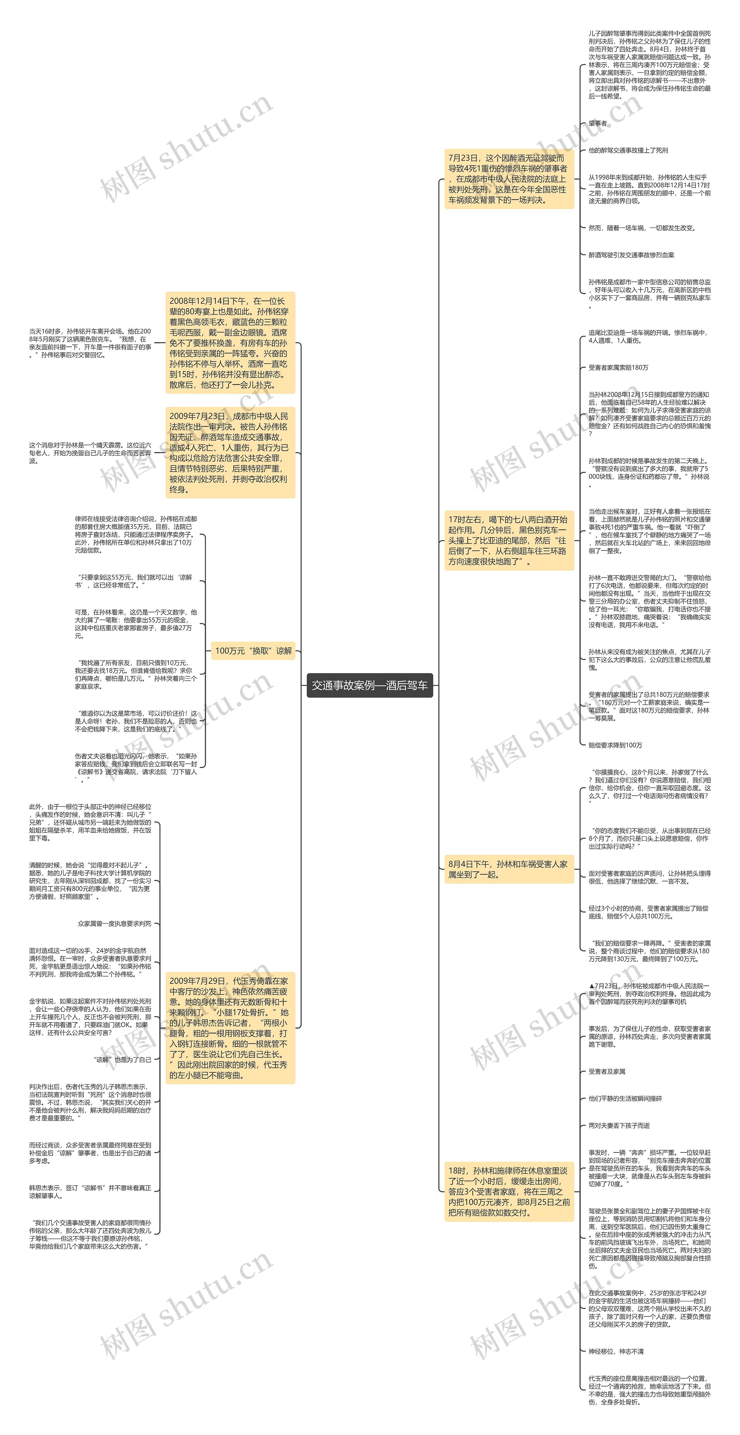 交通事故案例—酒后驾车思维导图