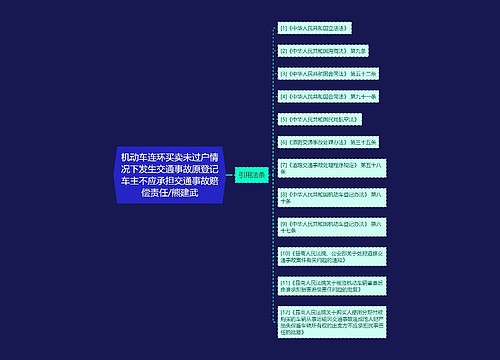 机动车连环买卖未过户情况下发生交通事故原登记车主不应承担交通事故赔偿责任/熊建武