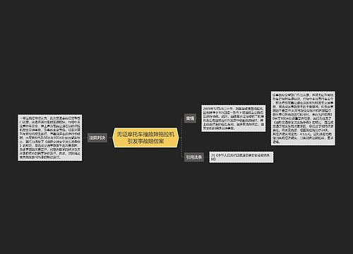 无证摩托车撞故障拖拉机引发事故赔偿案