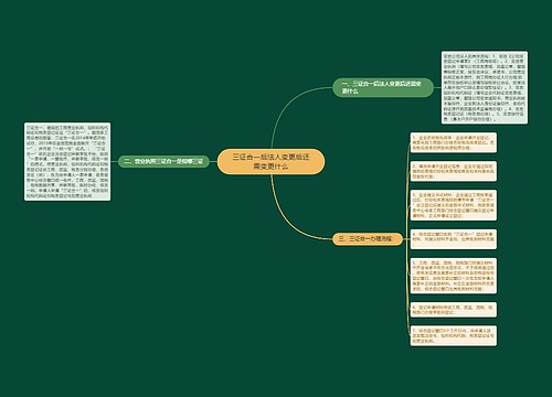 三证合一后法人变更后还需变更什么
