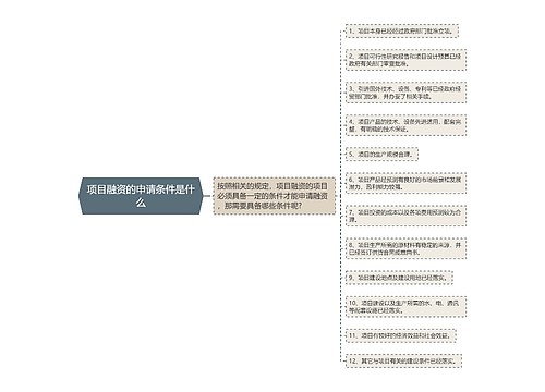 项目融资的申请条件是什么