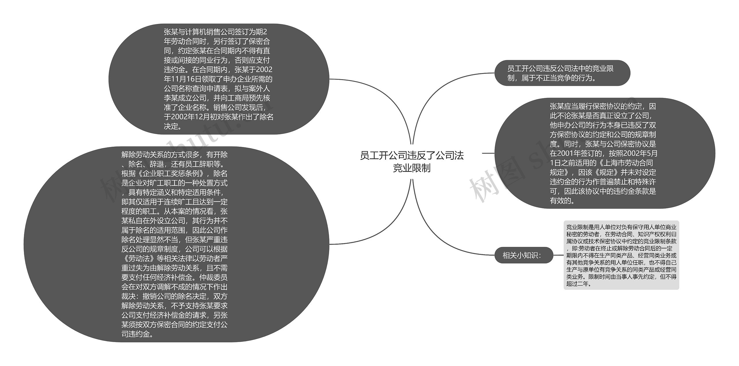 员工开公司违反了公司法竞业限制思维导图