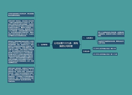 公司法第六十九条：国有独资公司经理