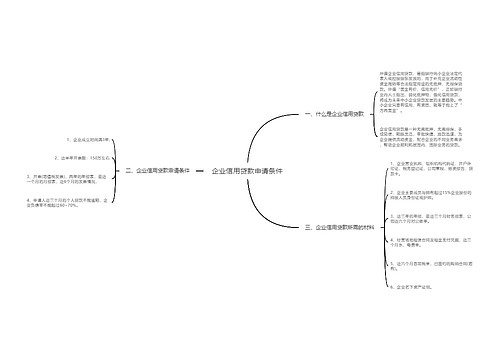 企业信用贷款申请条件