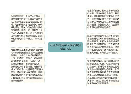 证监会将用可交换债券控制大小非